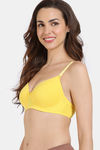 Zivame Padded Non Wired 3/4th Coverage T-Shirt Bra - Minion Yellow — thumbnail 3